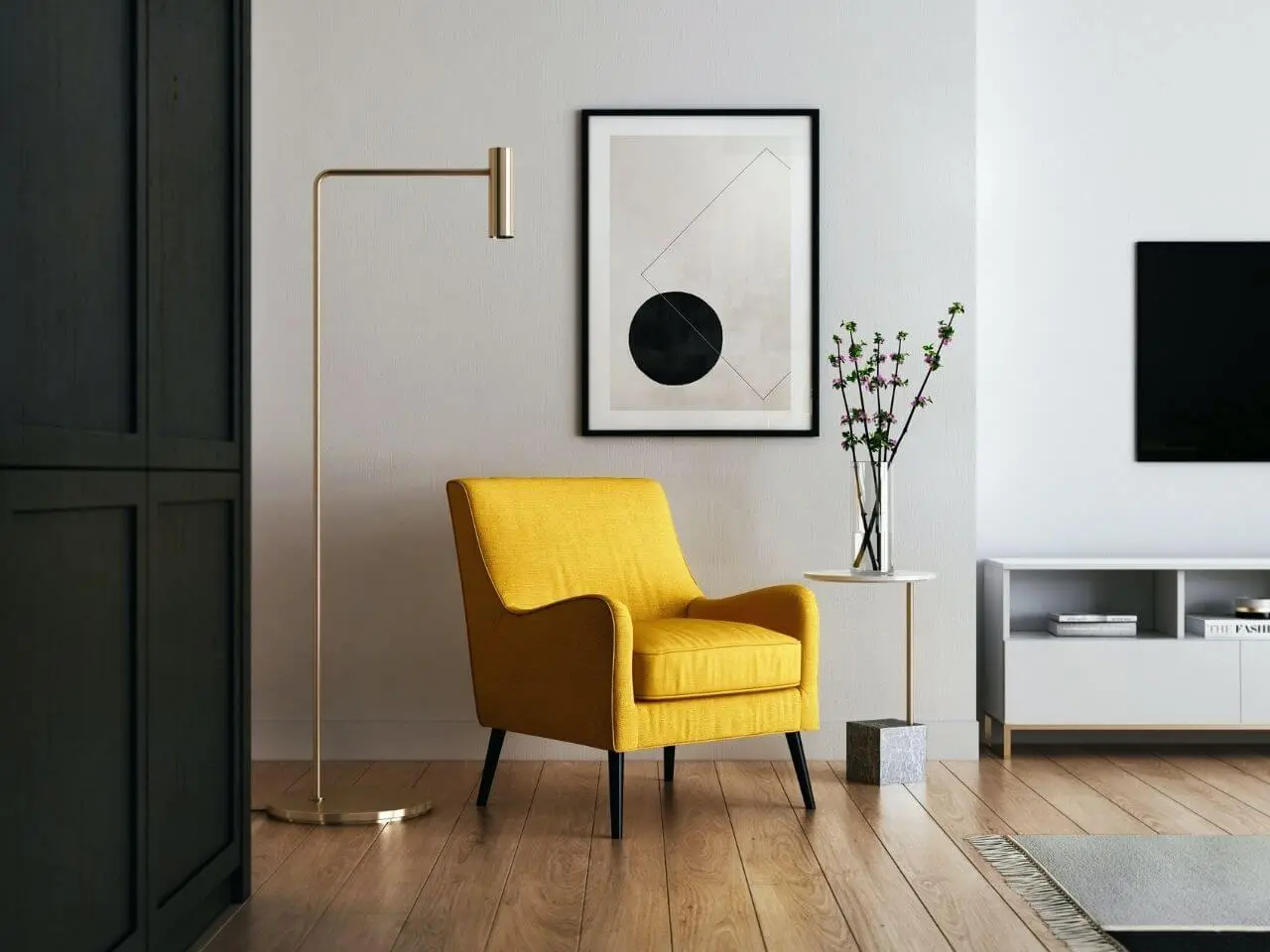 Yellow chair in room image